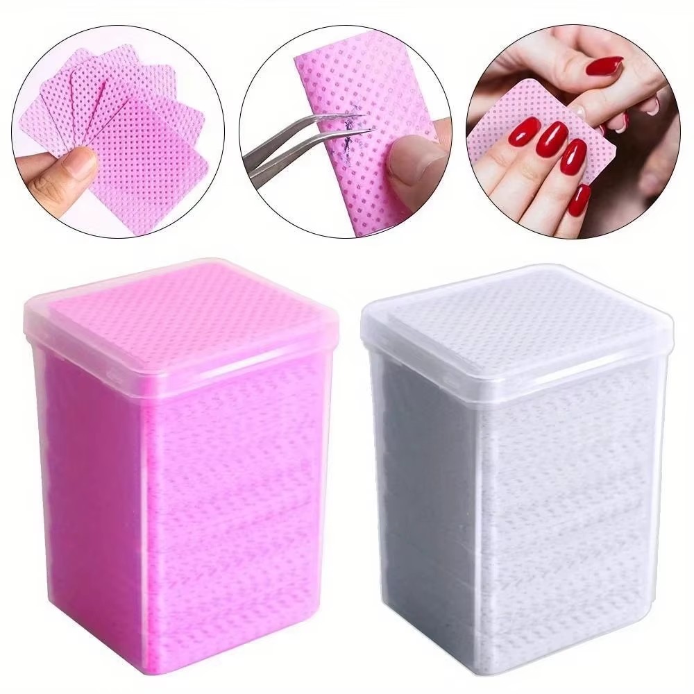 Nail Art Remove - 200Pcs Pink Lint-Free Nail Polish Remover