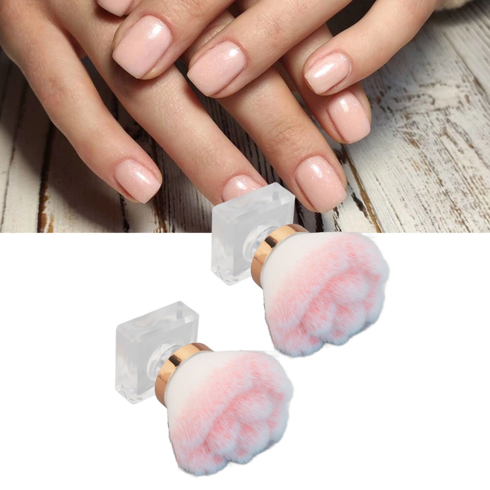 Nail Art Pink Soft - 2pcs Pink Soft Bristle Nail Dust
