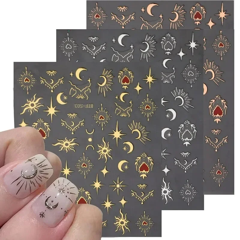 Nail Art Rose Gold - 3 sheets1 pack ，3D stickers, nails,