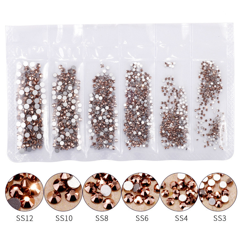 Nail Art Rose Gold - 1440pcs Rose Gold Shiny Rhinestone for
