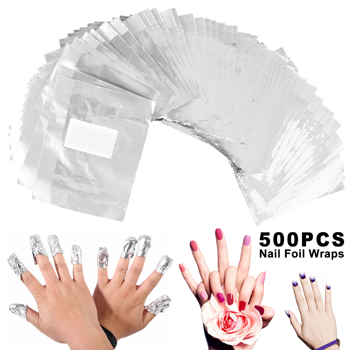 Nail Art Remove - 500/1000Pcs Aluminium Foil Gel Nail Remover