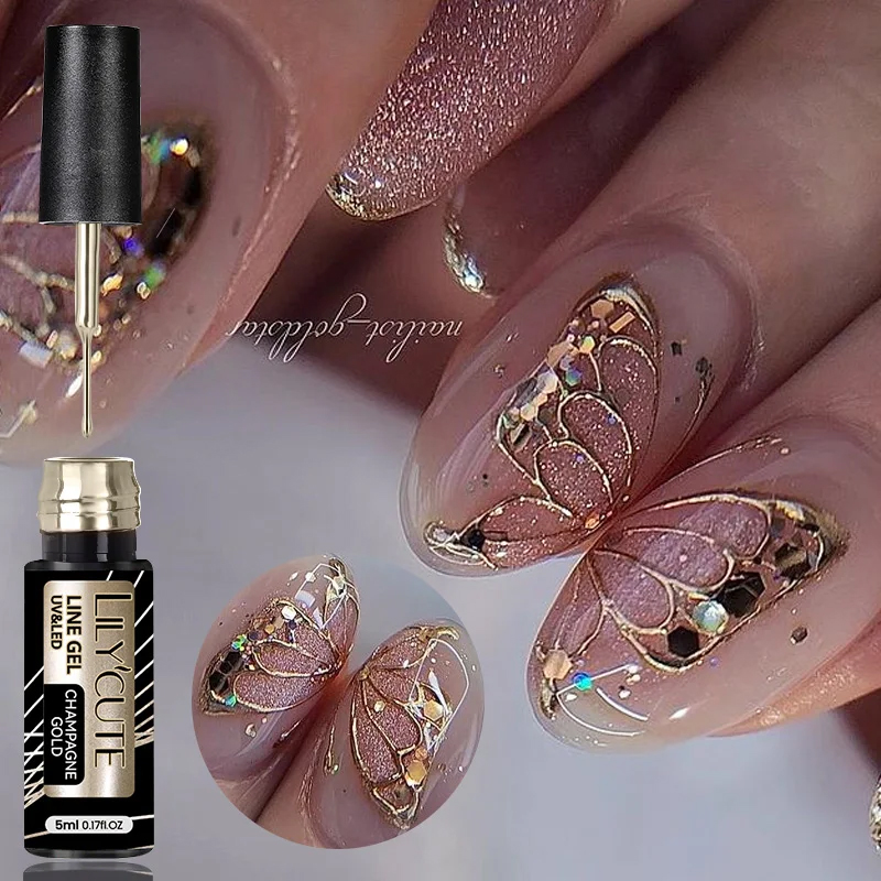 Nail Art Rose Gold - LILYCUTE 5ml Super Bright Metallic Painting