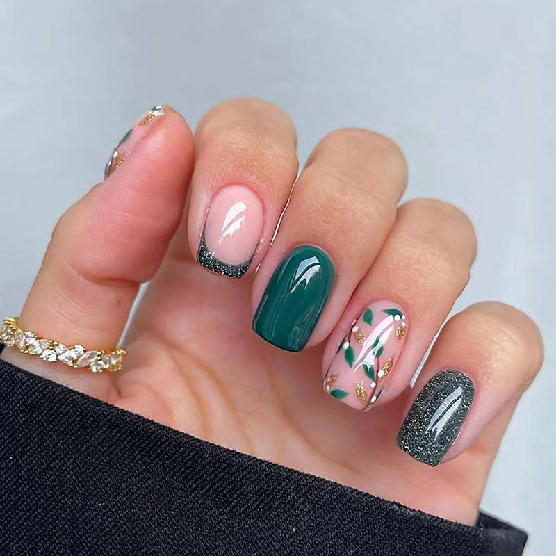 24Pcs Reusable Fake Nails Shor - Nail Art Design 评论和价格