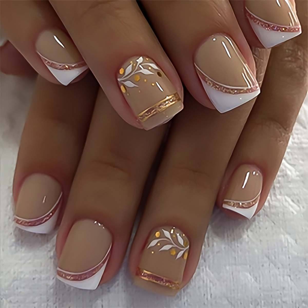 Nude Short Square Press On Nai - Nail Art Design 评论和价格