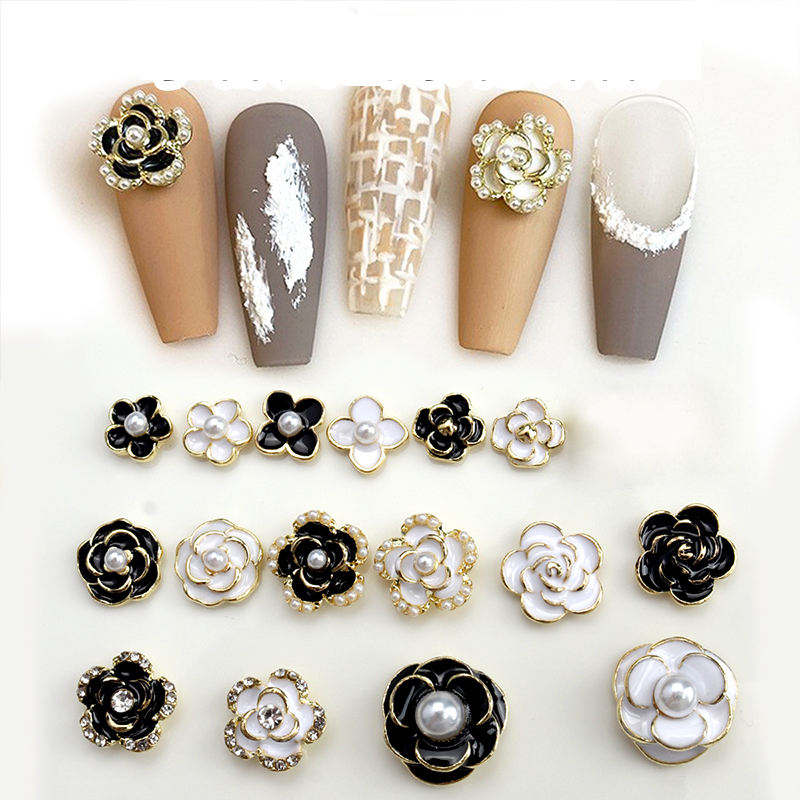 10PCS Bright White Black Dimao - Nail Art Rose Gold 评论和价格