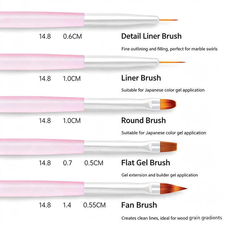 5Pcs Pink Transparent Nail Art - Nail Art Pink Soft 评论和价格