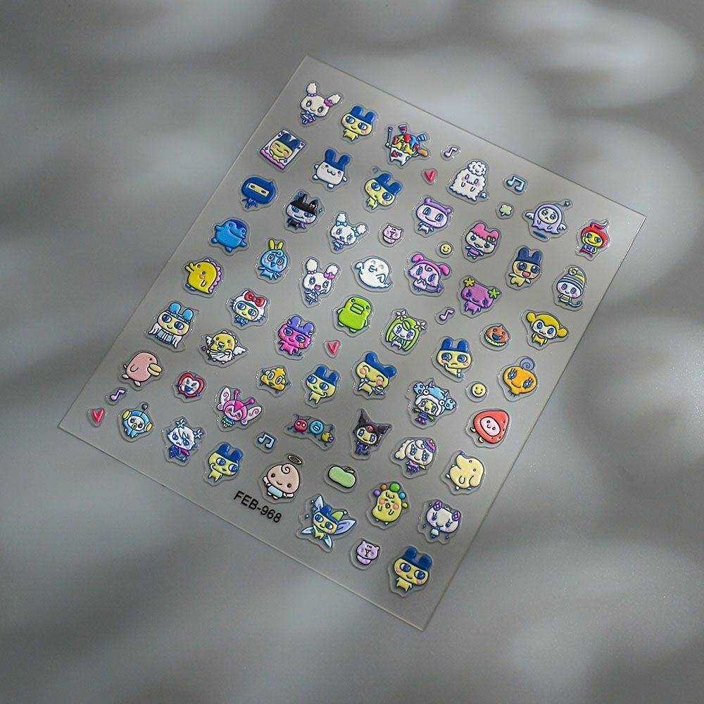 Tamagotchi Cartoon 3D Embossed - Nail Art Design 评论和价格
