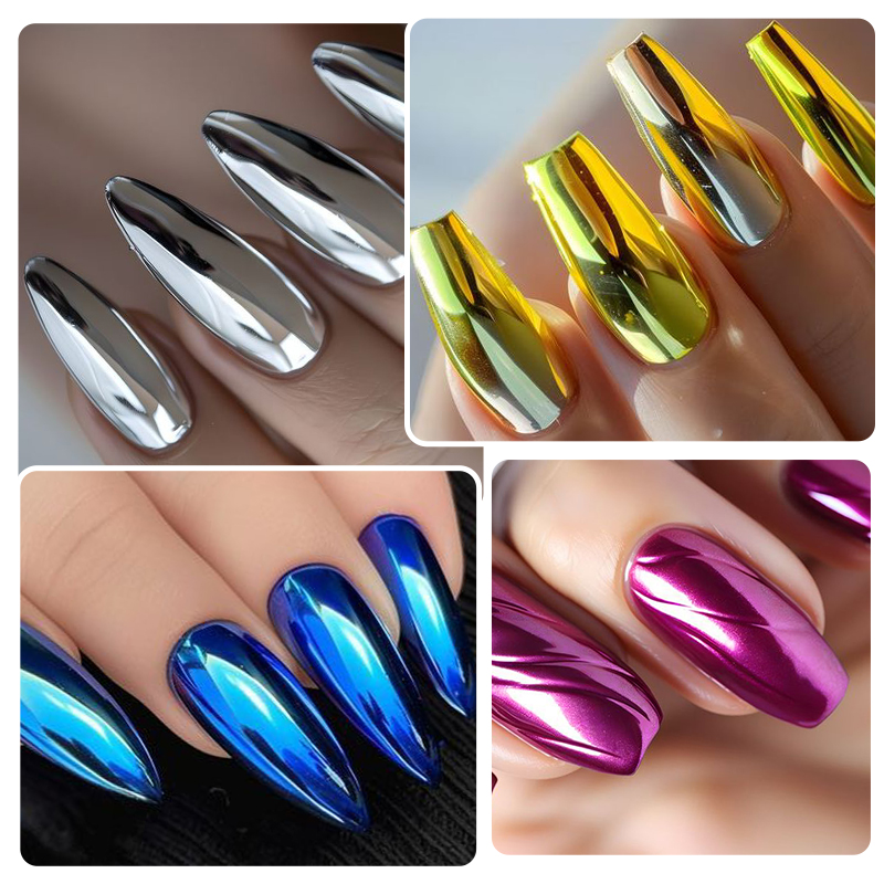 Metallic Gold Silver Mirror Po - Nail Art Rose Gold 评论和价格