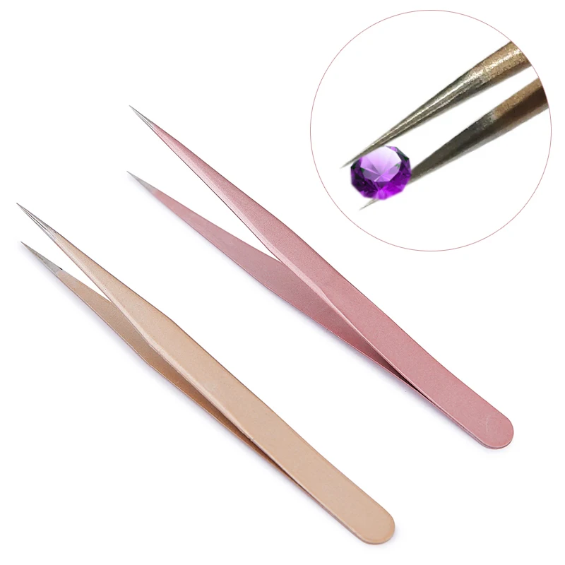 1Pc Straight Tweezer in Champa - Nail Art Rose Gold 评论和价格