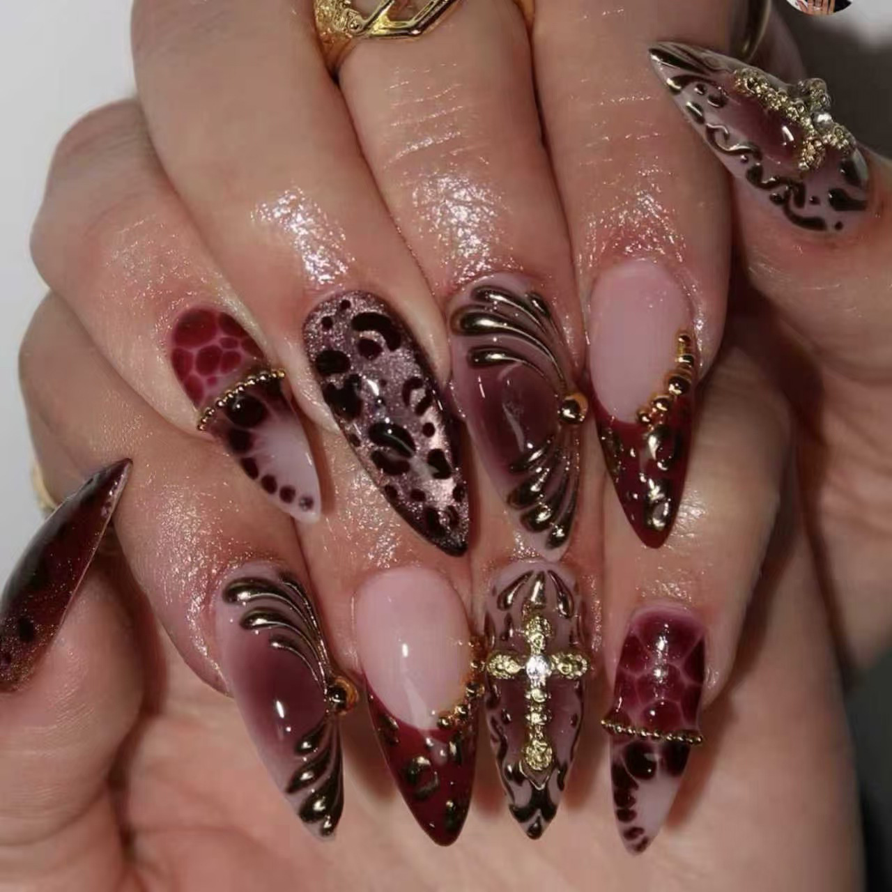Medium fake nails for women gr - Nail Art Design 评论和价格