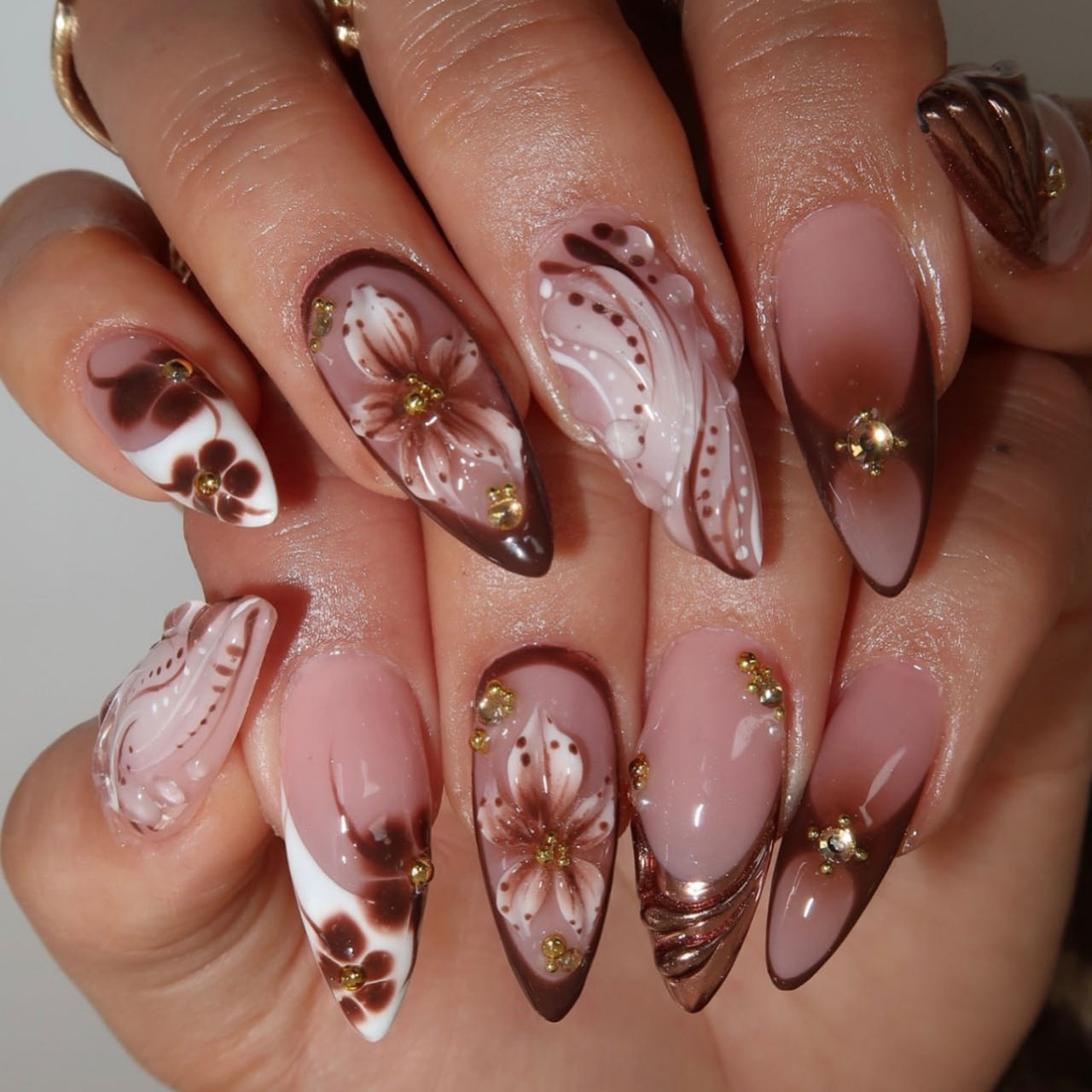 Medium fake nails for women gr - Nail Art Design 评论和价格