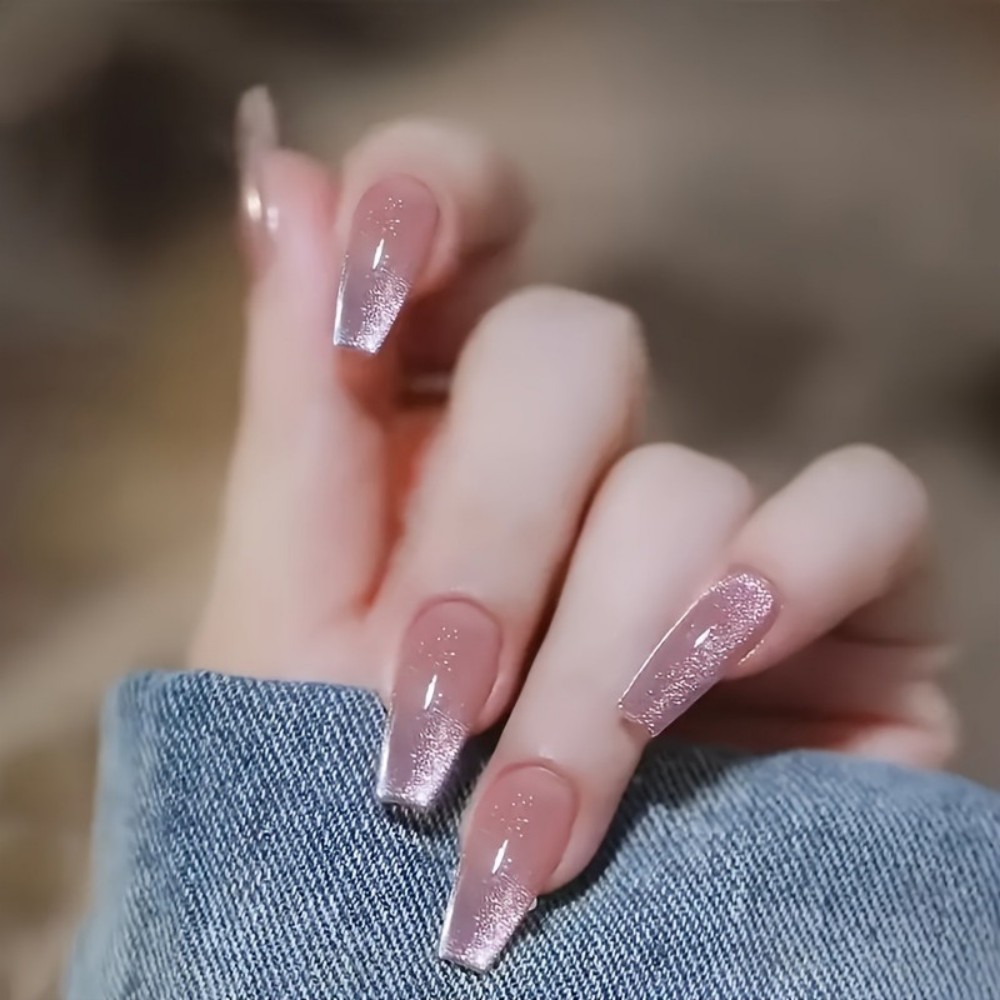 24pcs Sparkling Pink Glitter C - Nail Art Design 评论和价格