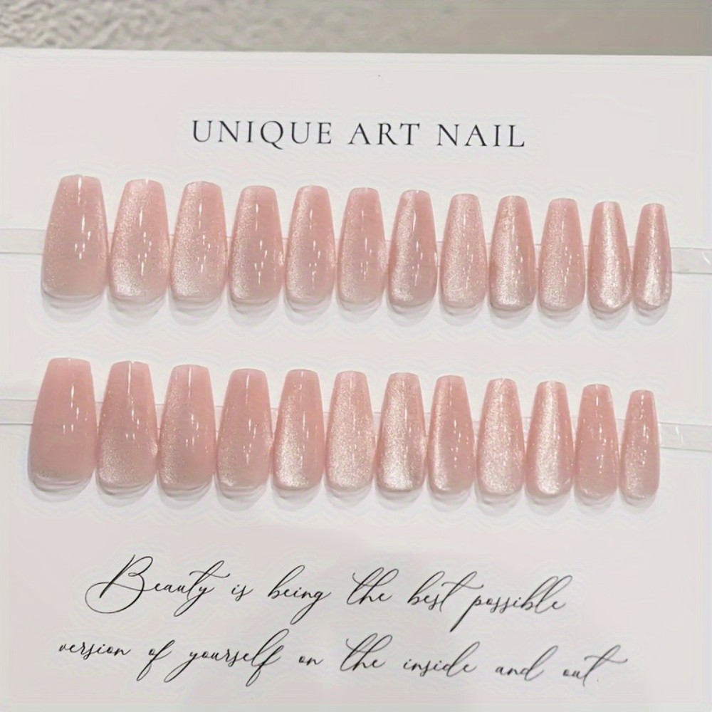 24pcs Sparkling Pink Glitter C - Nail Art Design 评论和价格