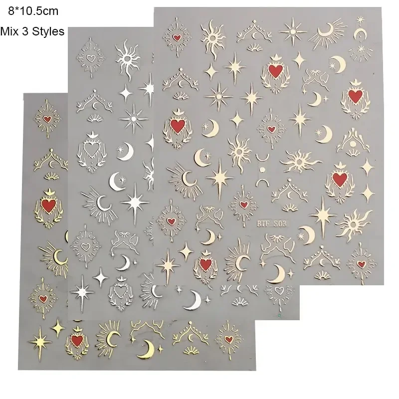 3 sheets1 pack ，3D stickers, n - Nail Art Rose Gold 评论和价格