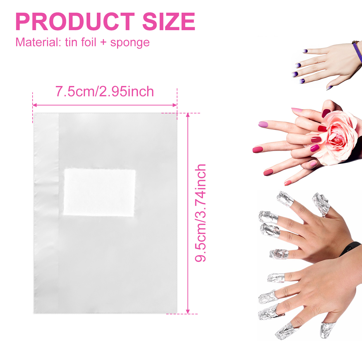 500/1000Pcs Aluminium Foil Gel - Nail Art Remove 评论和价格