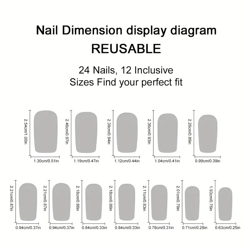 24 pieces of medium square fro - Nail Art Design 评论和价格